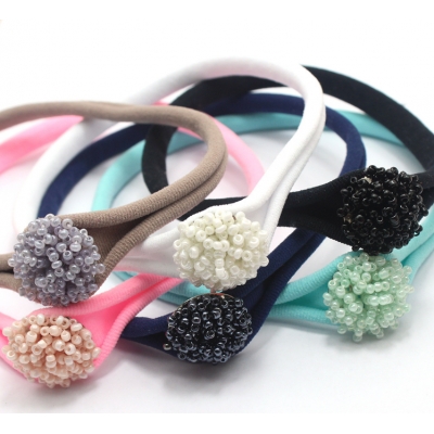 Kids baby accessories factory sale recommend headband baby girls hair bans with acrylic beads C-hb182